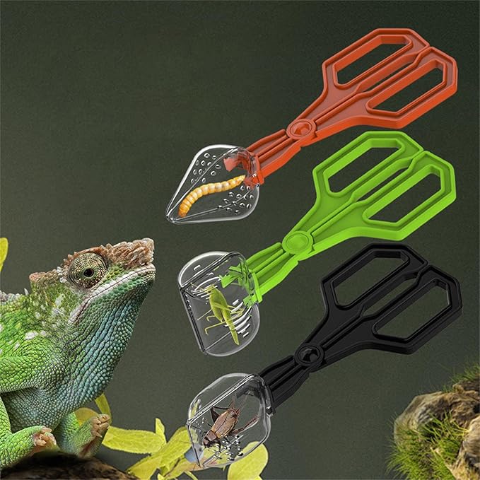 Creature Captures Tongs for Reptiles Care Feeder Pliers Clear Ergonomic Tool Gentle Feeding Easy Terrariums Tongs