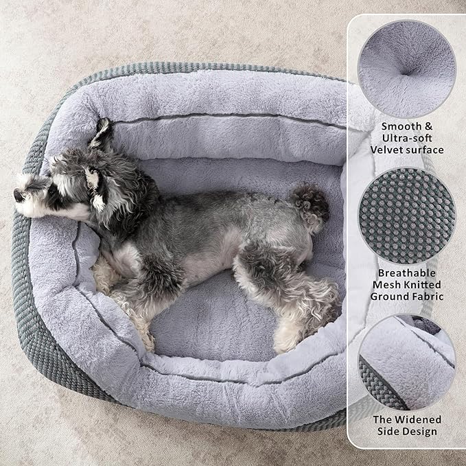 INVENHO Large Dog Beds for Large Dogs Washable, Rectangle Dog Beds Large Sized Dog, Orthopedic Dog Bed, Warming Soft Sleeping Puppy Bed Durable Pet Bed with Anti-Slip Bottom L(35"x25"x10")