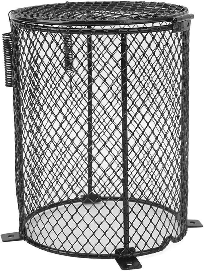 GLOGLOW Reptile, Anti Scald Heater Guard, Universal Fit for Most Reptiles, Easy Installation, Metal Construction (Round)