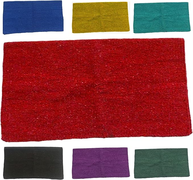 Majestic Ally Solid Color 34"x 36" Traditional Acrylic Saddle Blanket with Hemline Edges-3.7 lbs (Red)