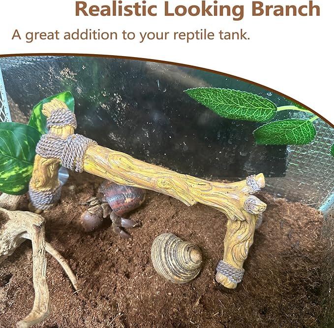 Tfwadmx Snake Climbing Branch,Resin Reptile Wood Trunk Branches Decor,Reptile Terrarium Climbing Accessories Decoration for Geckos, Lizards,Tarantulas,Hermit Crab,Frogs
