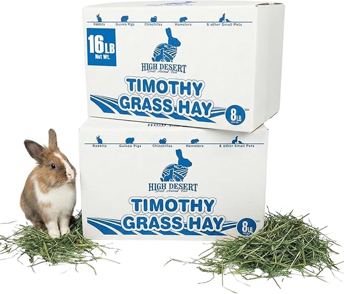 High Desert 1st Cut Timothy Hay for Rabbits, Guinea Pigs, and Small Pets, Premium Grass Hay for Daily Feeding and Digestive Health, Natural Rabbit Food and Guinea Pig Food, Small Pet Supplies, 16 lb