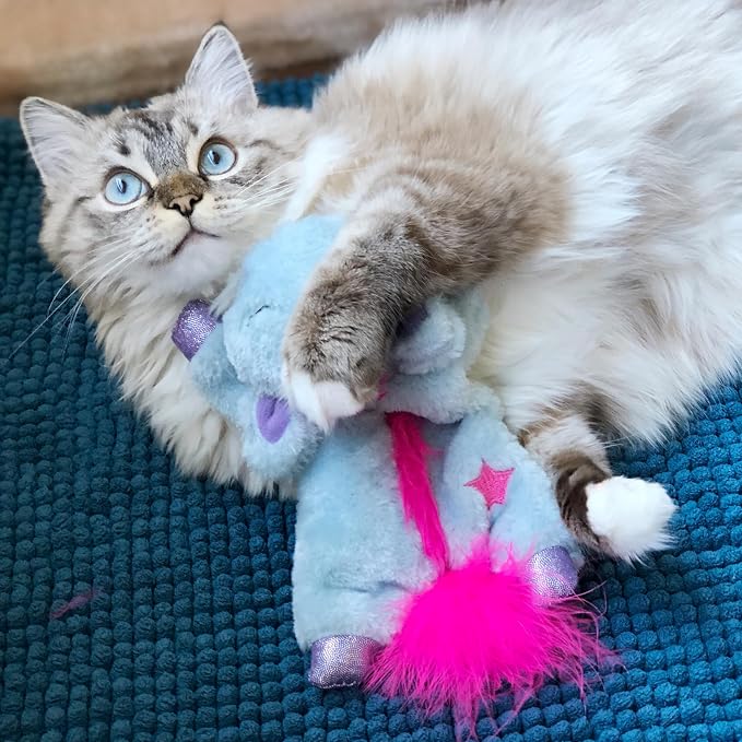 Catstages Cuddle Pal Unicorn Soothing Plush Purple Cat Toy, 8.5" x 5.5" - Image 7