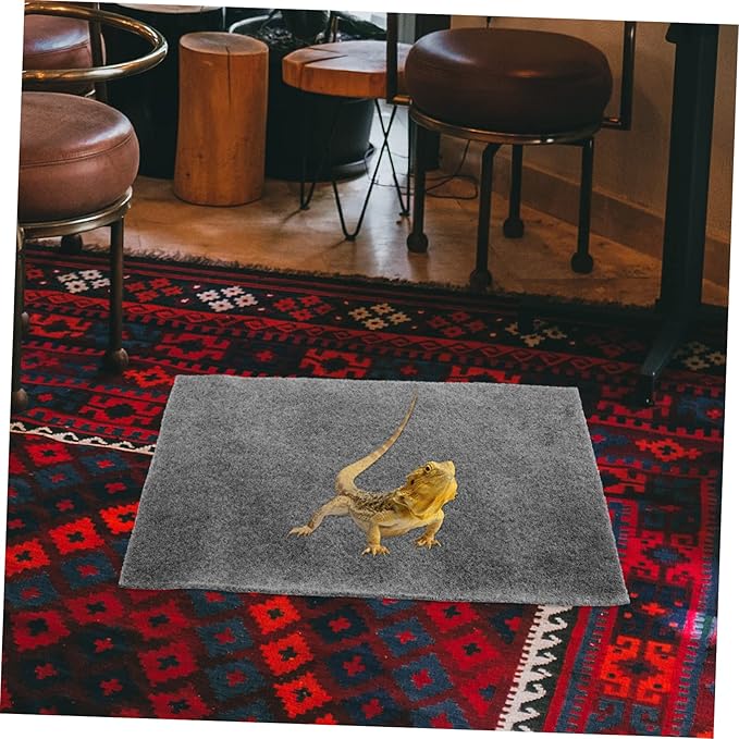 2pcs Absorbent Reptile Mat Tortoise Bedding Breathable and Comfortable Carpet for Lizards Snakes and Geckos Gray for Terrarium Decor