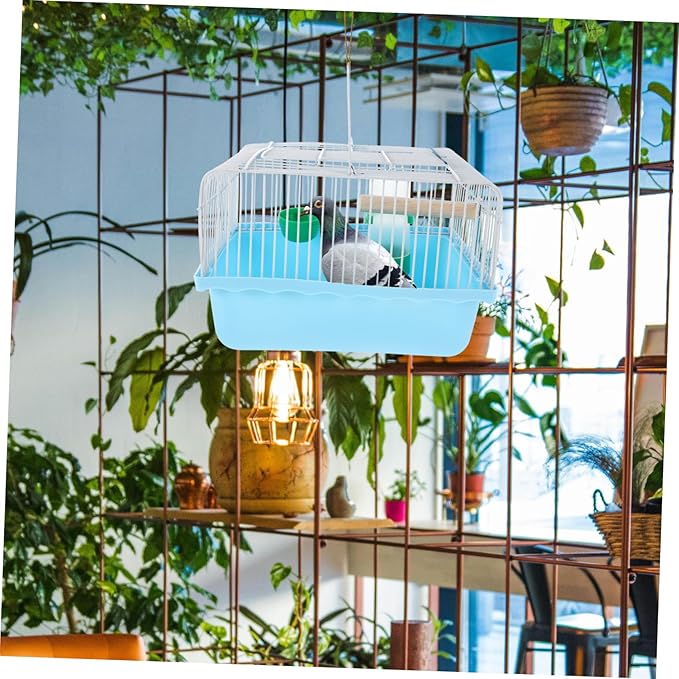 VICASKY Parrot Travel Cage: Portable Bird Carrier with Water Dispenser Birdcage with Perch Feeding Bowl for Small Bird Like Parakeets Lovebird