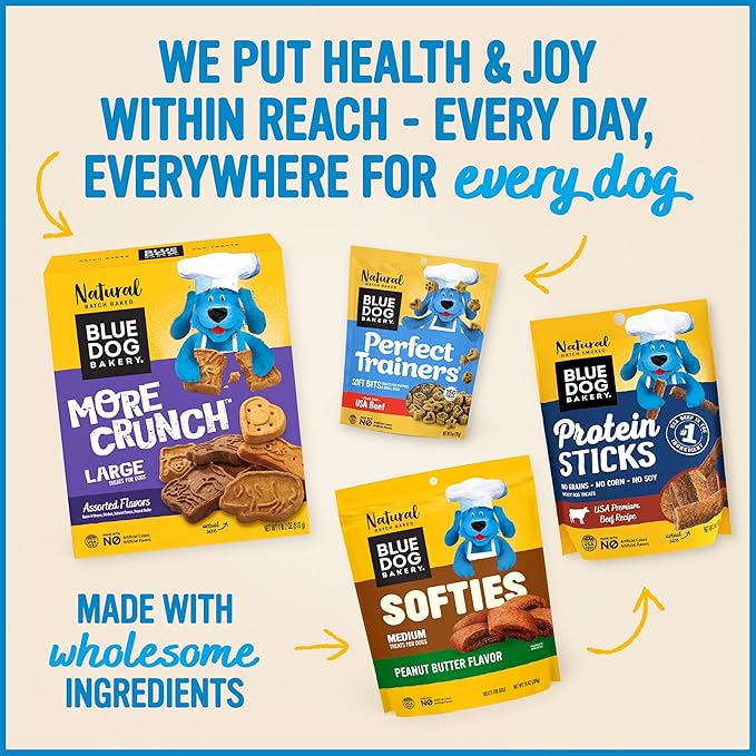 Blue Dog Bakery More Crunch Large Chicken Treats, Dog Biscuits for Large Breeds, Healthy Treats, All Natural, 5 lb Box (Pack of 1)