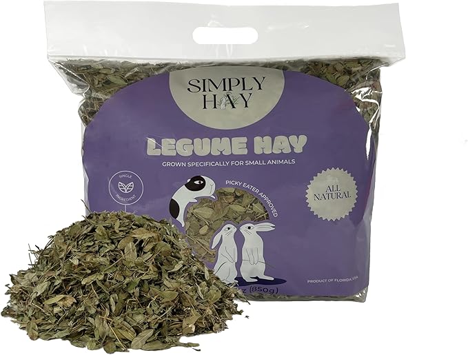 Legume Hay – Premium Perennial Peanut Hay for Rabbits & Small Pets – Sweet, Appetizing Flavor, Nutrient-Rich, All-Natural, Hand-Packed on Family Farms (30 Ounces)