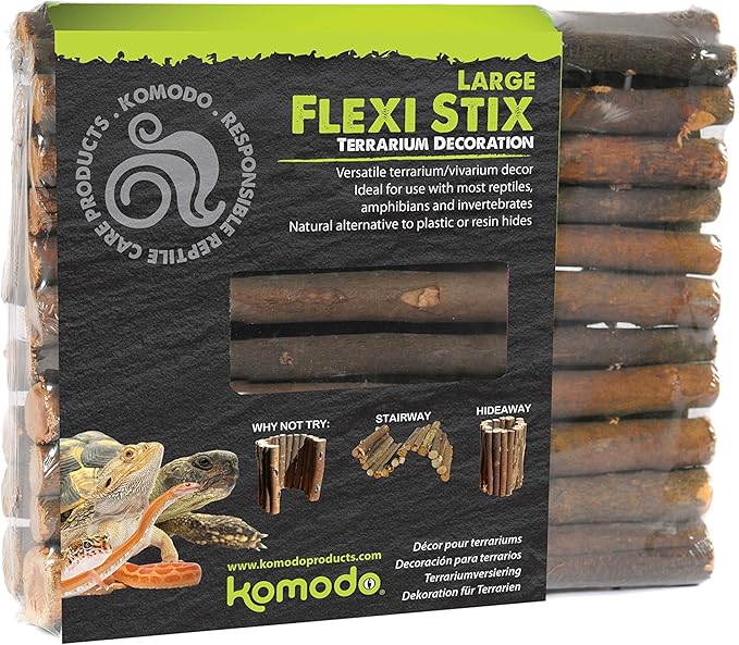 Komodo Flexi Stix, Large, Terrarium or Vivarium Décor, Suitable for Reptiles, Amphibians and invertebrates