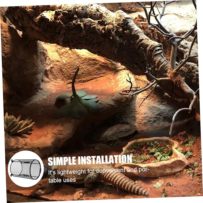 VOSAREA Reptile Heating Lampshade Cover Mesh Protector for Pet Reptiles Quick Installation for Various Cages Easy Lizards