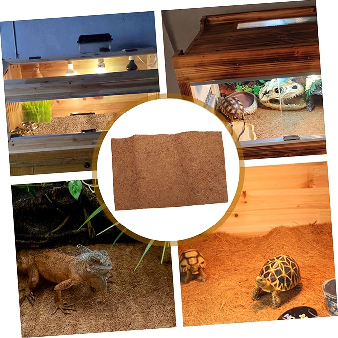 Happyyami Natural Coconut Fiber Reptile Bedding Liner Terrarium Mat for Turtles Lizards and Snakes Breathable Coconut Substrate for Reptile Habitat Care