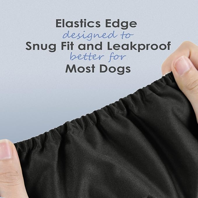 Wegreeco Washable Male Dog Belly Wrap - Pack of 3 - (Black, Black, Black, X-Large)