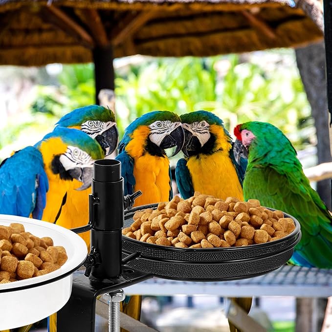 Deck Mount Bird Feeder and Water Holder Metal Platform Bird Food Container for Garden and Balcony