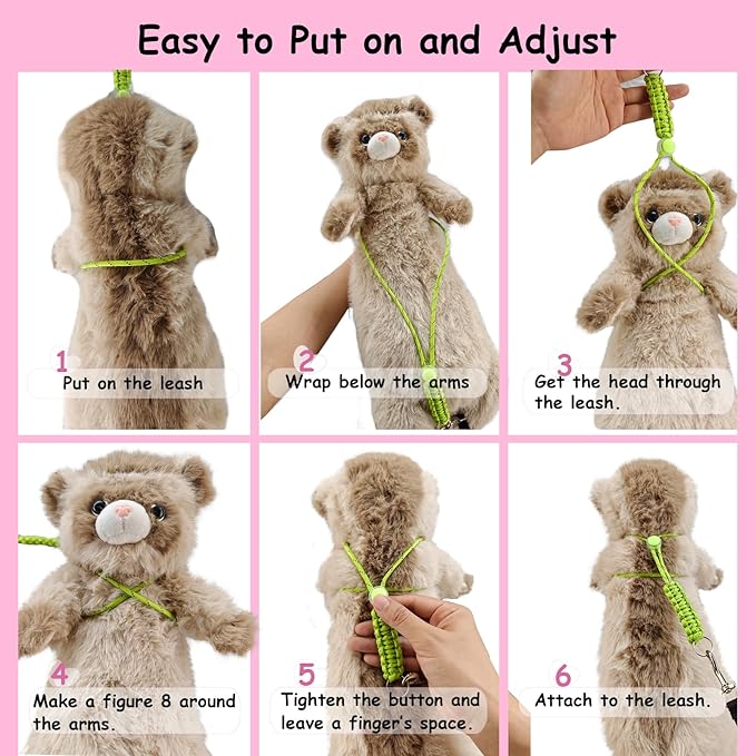 GOMICRAFT Handmade Figure 8 Harness and Leash for Rabbits/Bunnies/Ferrets/Bearded Dragons/Guinea Pigs/Rats/Chinchillas/Birds/Squirrels/Small Animals.Pack of 2