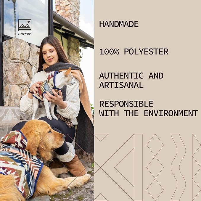 Dog Clothes for Small Dogs - Hand Made Sweater - Dog Poncho - Knitted by Artisans in The Heart of The Mountains of Ecuador - Winter Hoodie Outfit - Pet Costume