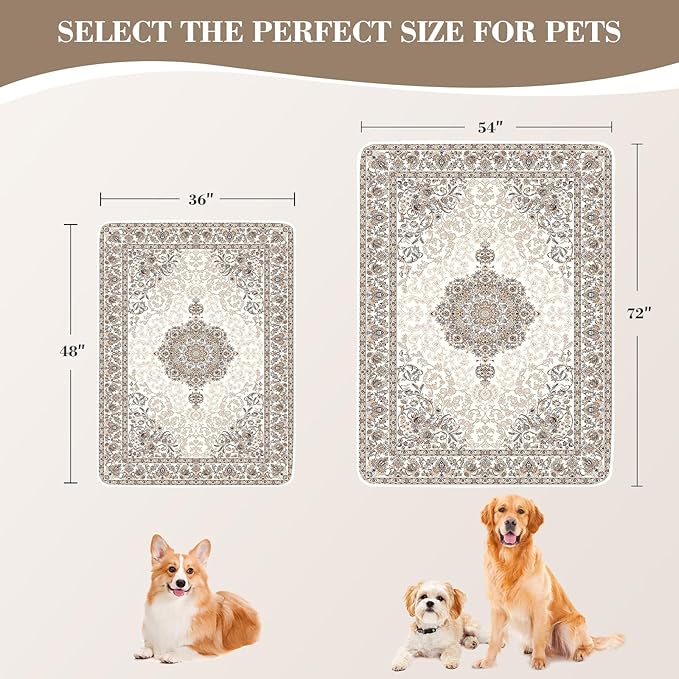 Dogcator Washable Pee Pads for Dogs, Reusable Dog Training Pads. 54''x72'' Super Absorbent Dog Rugs, Non-Slip and Leakproof Pee Mat for Dogs, Large Whelping Pads for Crates and Floors