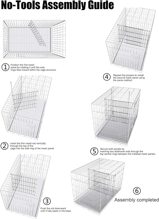 Dog Crate Divider Panel - 2 Pack Black Metal, Compatible with 32"-36" & Other Crate Sizes, 20.47" H x Adjustable Width 15.74"-29.13"(Dog Crate NOT Included)