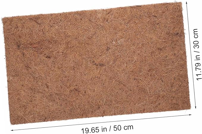 TOYANDONA 4pcs Natural Coconuts Fiber Reptile Mat Slip Resistant Bedding for Bearded Dragons Geckos Tortoises Safe Substrate for Terrariums Comfortable Habitat Flooring