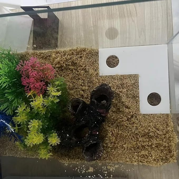 Aquarium Decoration, Axolotl Hide Corner Fish Tunnel Cave, 3 Modes (Black)