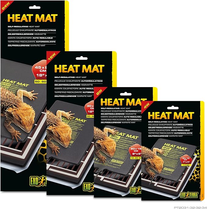 Exo Terra Heat Mat – Self-Regulating Reptile Heating Pad for Terrariums, Conductive Source for Reptiles & Amphibians, Fast Warm-Up, Safe & Energy Efficient, Even Distribution 16W