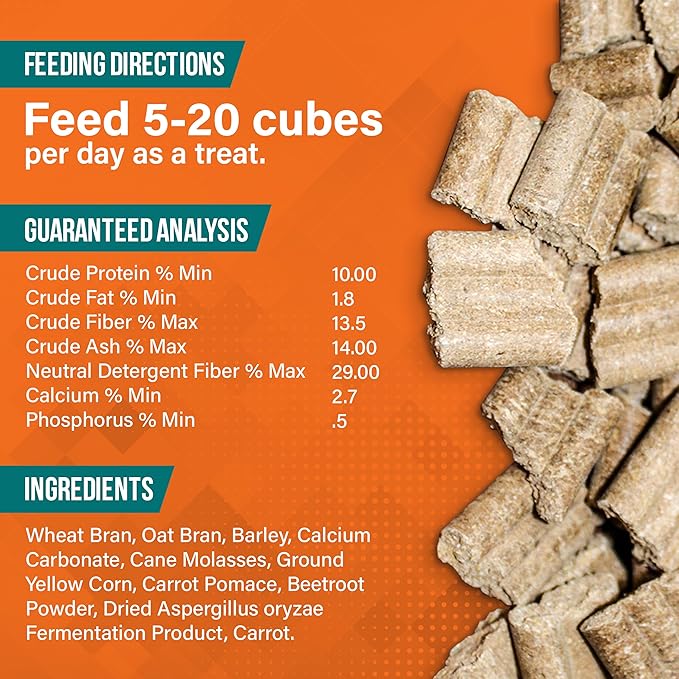 Vitalize Horse Treats - Low Sugar Horse Treats, Carrot Flavored - 2 Pounds
