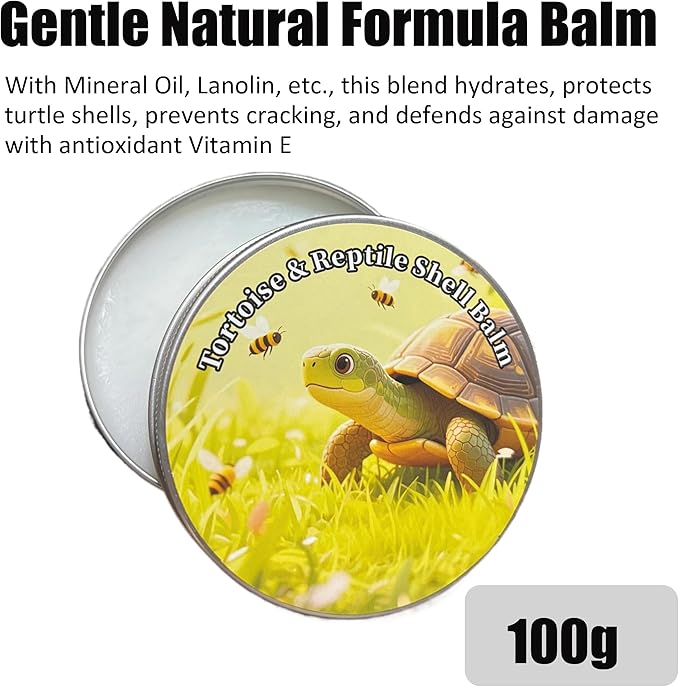 Reptile & Tortoise Shell Balm, 3.5 oz, Natural Formula Moisturizer for Turtle and Tortoise Shell Care