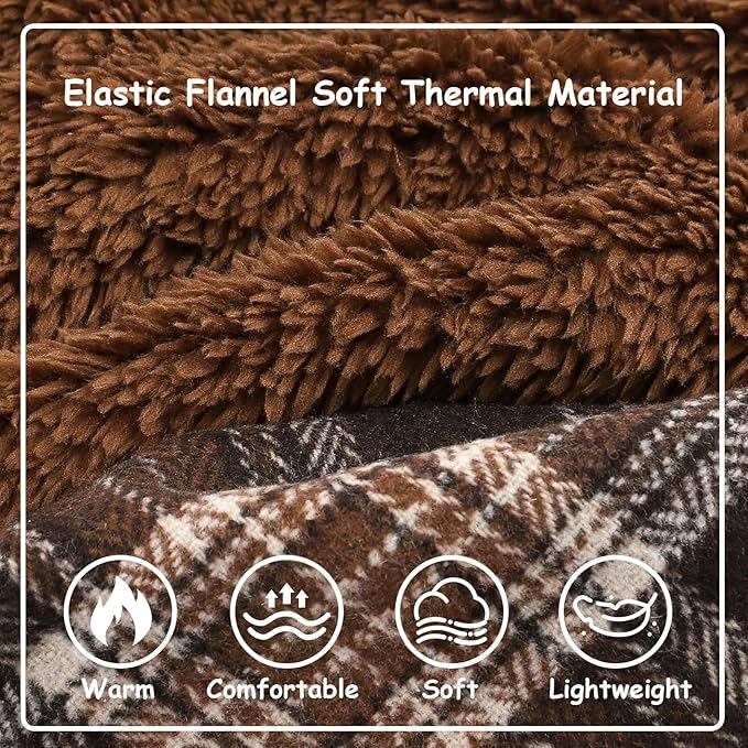DaFuEn Dog Sweater,Dog Dress, Dog Sweaters Dresses for Small Dogs,Cute Warm Fleece Hooded Sweater for Small Dogs, Plaid Puppy Dresses Clothes Chihuahua Yorkie Cat Apparel （Brown,M