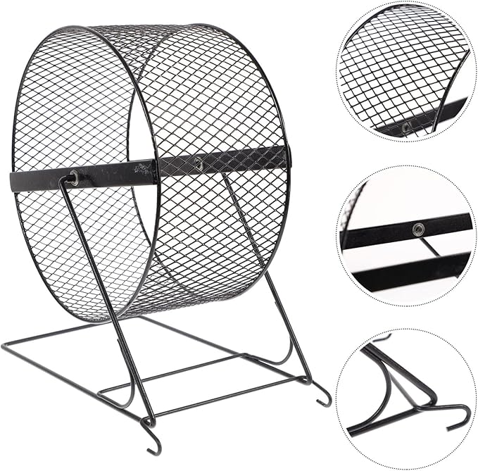 UKCOCO Silent Hamster Running Wheel 8.5 Inch Quiet Exercise Toy with Stable Rack for Small Pets Hedgehogs Chinchillas and Squirrels