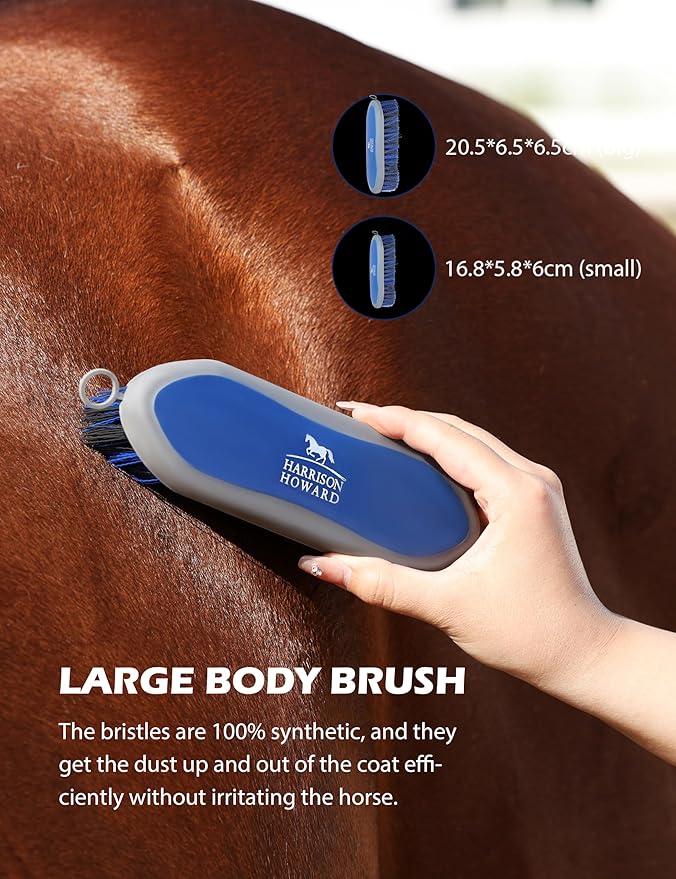 Horse Grooming Kit, 9-Piece Grooming Tools Set for Daily Horse Care – Includes All Essential Tools for Everyday Grooming Deep Blue