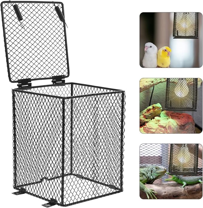 HANABASS 2pcs Reptile Heat Lamp Mesh Cover for Crawler Living Tank Scald Prevention Design Suitable for Heating Sources Easy to Install Safe and Practical for Reptiles