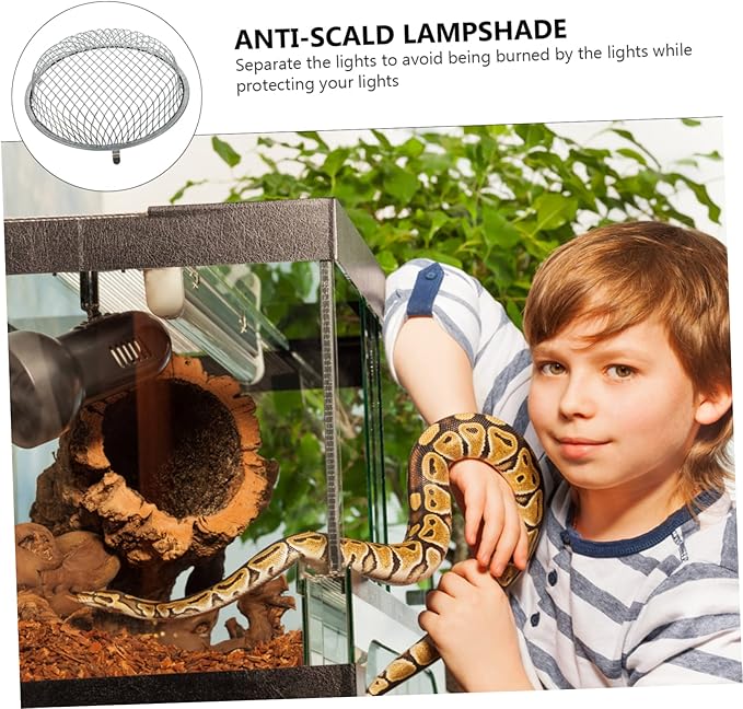 2pcs Reptile Heating Lamp Shade Scald Lamp Cover for Reptiles Mesh Protector for Turtles Snakes and Lizards and Easy Installation Essential