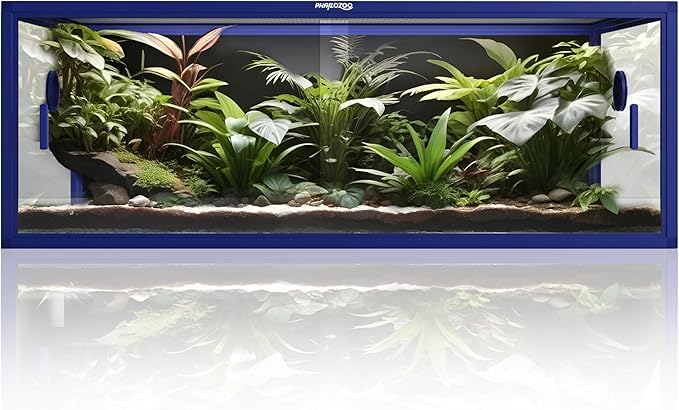 Phailozoo 85 Gallon Reptile Enclosure with 10" Snake Tank Stackers, Front Opening Snake Tank for Easy Feeding, Reptile Tank with Leakproof Bottom & Top Screen Ventilation 48''x24''x18''