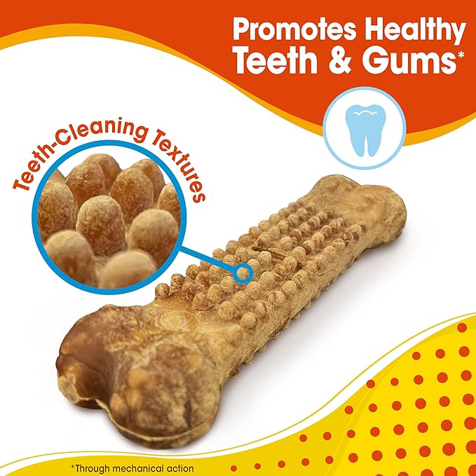 Nylabone Nubz Natural Dog Chew Treats for Large Dogs, Long Lasting Dog Chew Bones Made in the USA, Chicken Flavor Breath Freshener Dental Chews, Large Dog Bones For Dogs Over 30 lbs. (18 Count)