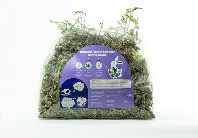 Legume Hay – Premium Perennial Peanut Hay for Rabbits & Small Pets – Sweet, Appetizing Flavor, Nutrient-Rich, All-Natural, Hand-Packed on Family Farms (80 Ounces)