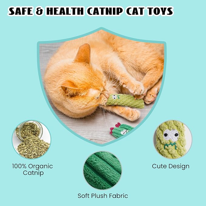 Cactus Catnip Toys, 100% Pure Organic Catnip-Filled Toys Without Cotton - Image 4