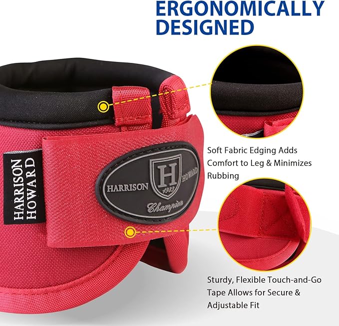 Harrison Howard Horse Bell Boots Overreach Bell Boots No-Turn Bell Boots for Horse-Durable Protective Hoof Boot