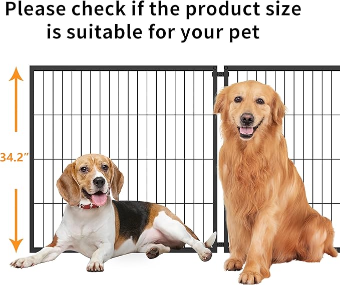 Rophefx Large Dog Crate, 63.7 Inch Metal Dog Pen Crates, Dog Kennels for Large Medium Dogs, Extra Large Dog Cage Indoor, Black(63.7" L x 31.7" W x 34.2" H)