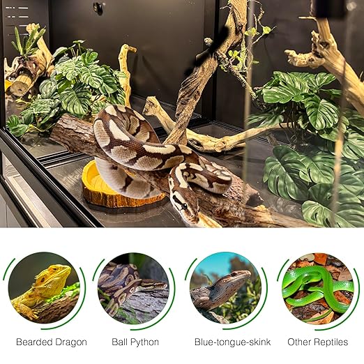 Extra Large PVC Reptile Enclosure 3 Tier 48"x24"x24"with Spacers, 120 Gallon Reptile Terrarium Habitat, Space Saving Stackable Reptile Tank for Bearded Dragon Gecko Snake Lizard, Sliding Doors Lock