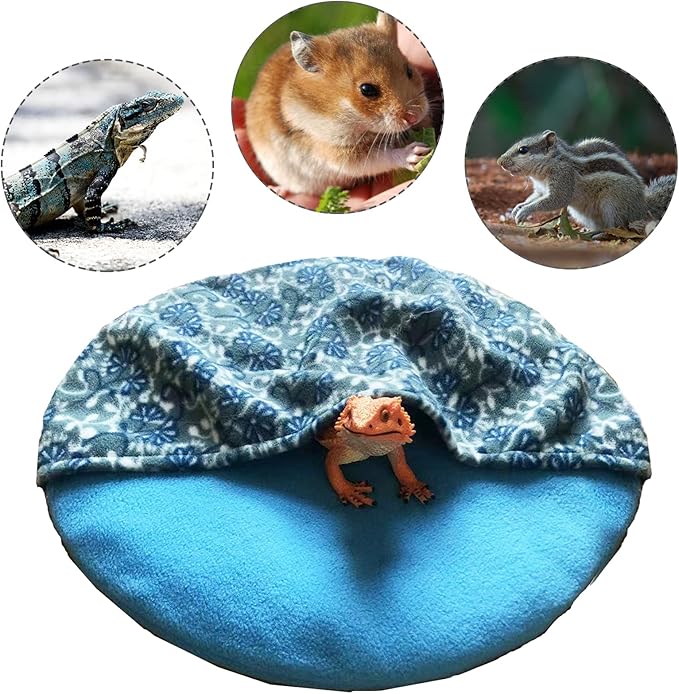 Yanmucy Bearded Dragon Bed 15 Inch Lizard Sleeping Bag Large Size Reptile Hide Habitat Bearded Dragon Accessories for Leopard Gecko Bearded Dragon Hamster Small Animals