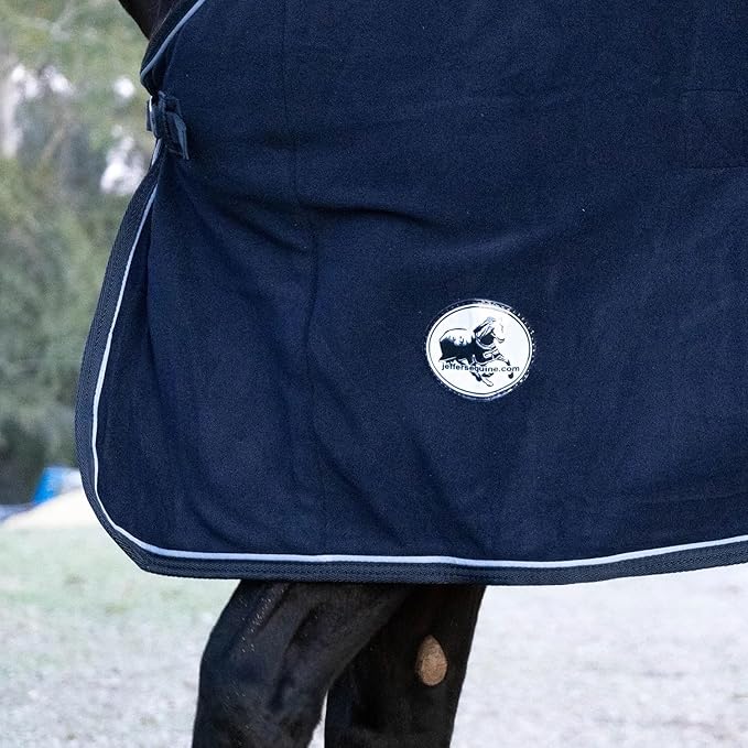 Jeffers Equine Elite Fleece Horse Cooler Blanket, 66 Inch – Soft, Adjustable Fit, Lightweight, Easy Care, Moisture Wicking Cooling Sheet with Surcingle for Post Exercise, Travel for Horses – Navy
