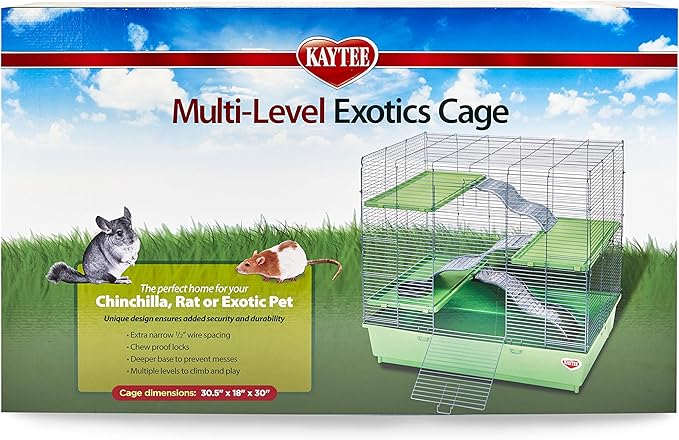 Kaytee My First Home Multi-Level Exotics Habitat for Pet Chinchillas, Rats, Degus, Sugar Gliders and Other Exotic Small Animals