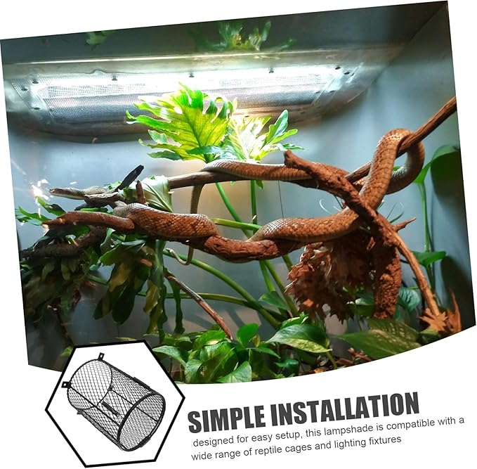 Reptile Heat Lamp Mesh Cover Anti-Scald Ceramic Bulb Protector for Turtle Tank Accessories Reptile Cages and Heating Lamps Sturdy and Safe Enclosure for Basking Light