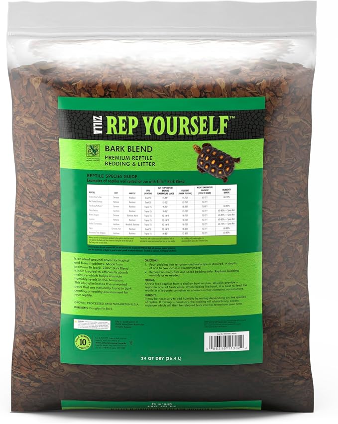 Zilla Reptile Terrarium Bedding Substrate Bark Blend, 24 Quart, 2 Count