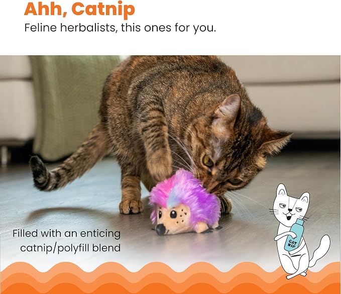 Catstages Catnip Plushies Hedgehog Multicolored Plush Catnip Cat Toy - Image 2