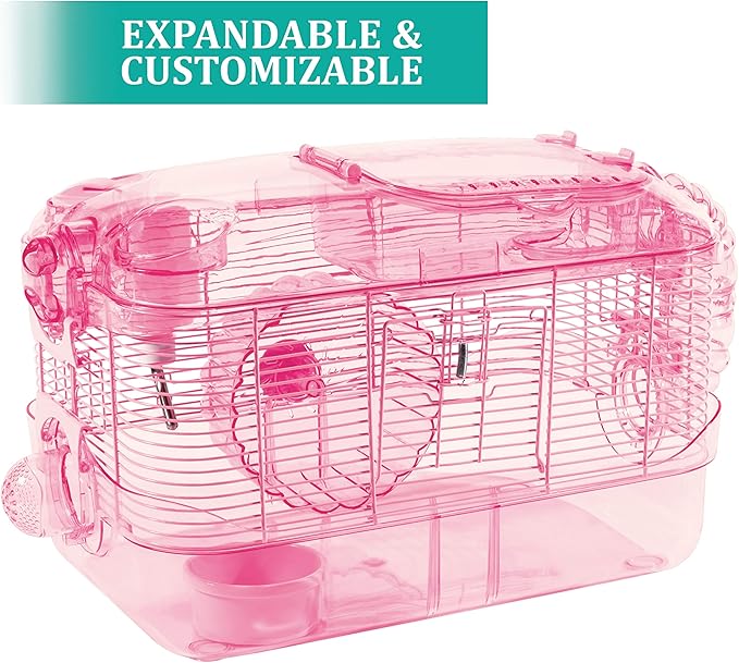 Kaytee CritterTrail Pink Habitat for Pet Mice, Dwarf Hamsters, Hamsters or Gerbils