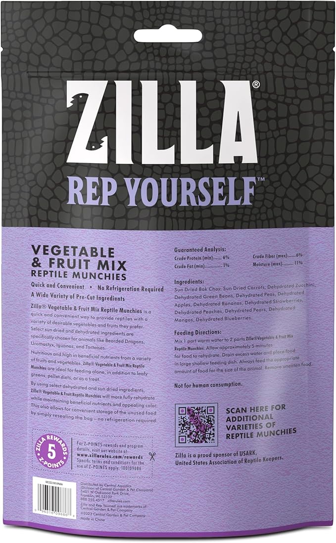Zilla Reptile Munchies Vegetable and Fruit Mix 4 oz.