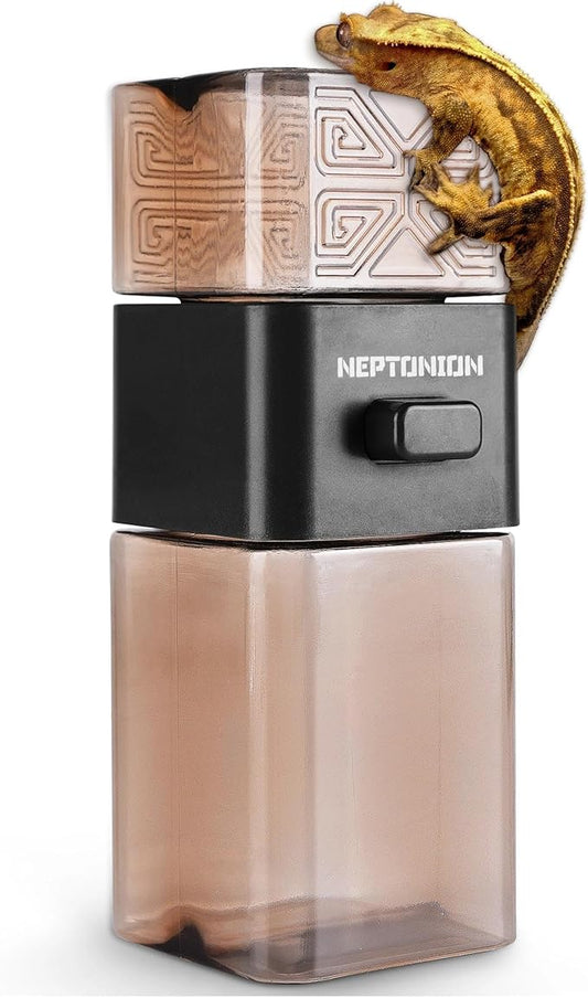 【Metered Dose; ~0.4 g/Press】 Reptile Calcium Powder Mixer, Cricket Keeper Dispenser Feeder, One-Click No-Mess Duster for Chameleon, Gecko, Lizard & Frog
