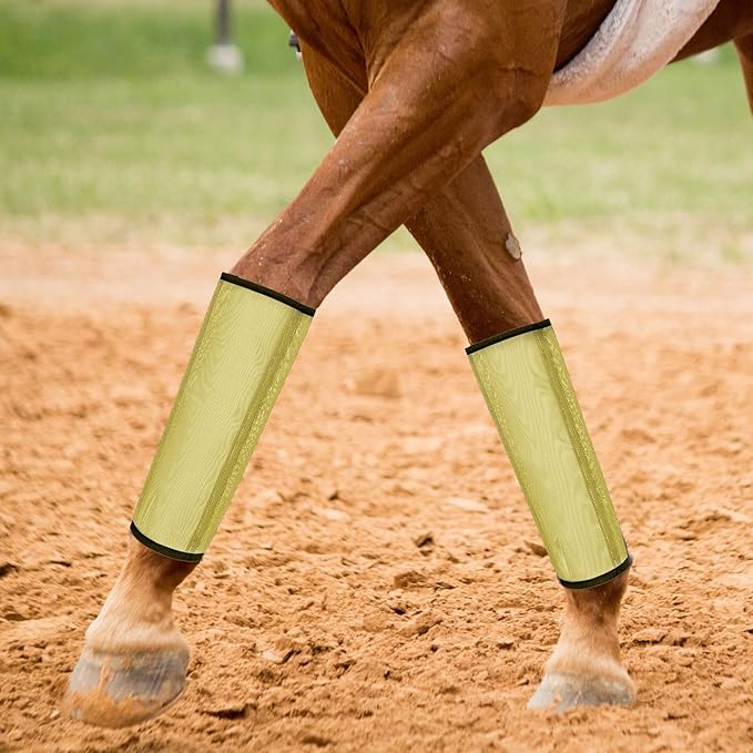 Jexine Set of 8 Mesh Fly Boots for Horse Loose Fitting Non Slip Breathable Horse Fly Leggings Protective Reduces Stress Leg Fatigue Wraps for Preventing Flies Mosquitoes Bite