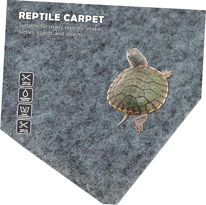 Reptile Terrarium Mat Grey Pet Cage Substrate Liner Breathable Carpet for Snakes Turtles Lizards and Insects Easy Clean