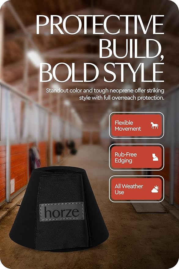 HORZE Pro Overreach Bell Boots for Horses | Neoprene Pair