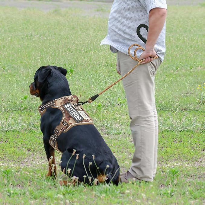Beebiepet Heavy Duty Tactical Dog Harness for Large Dogs, No Pull Adjustable Pet Harness Reflective Service Training Easy Control Pet Vest Military K9 Working Dog Harnesses-X- Large, Desert Camo